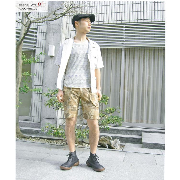 ショートパンツ メンズ リーフカモモンキーショーツ 日本製