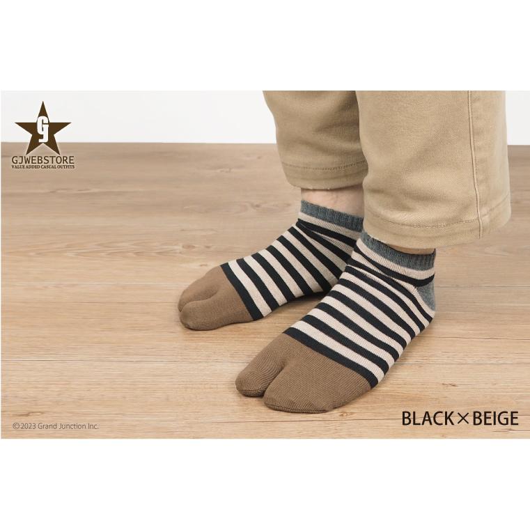 【完売】足袋 ソックス メンズ 厚手 大きいサイズ ボーダー くるぶし スニーカー ソックス 足袋靴下 日本製 リブ プレゼント |  | 08