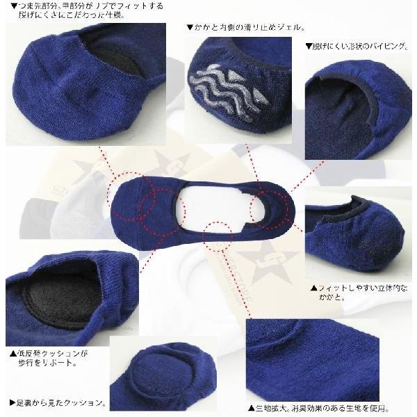 メンズ 靴下 滑り止めジェルつき低反発クッションカバーソックス 竹レーヨン |  | 02
