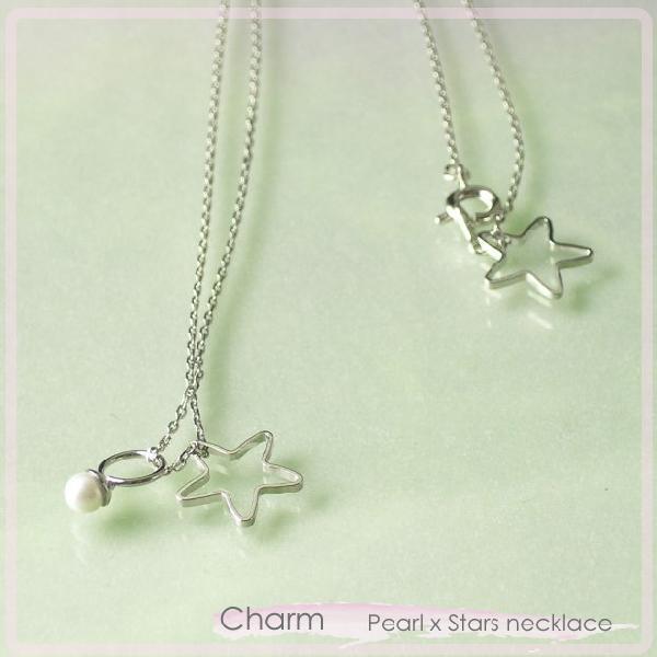 ネックレス レディース パールリングｘスターネックレス |  | 04