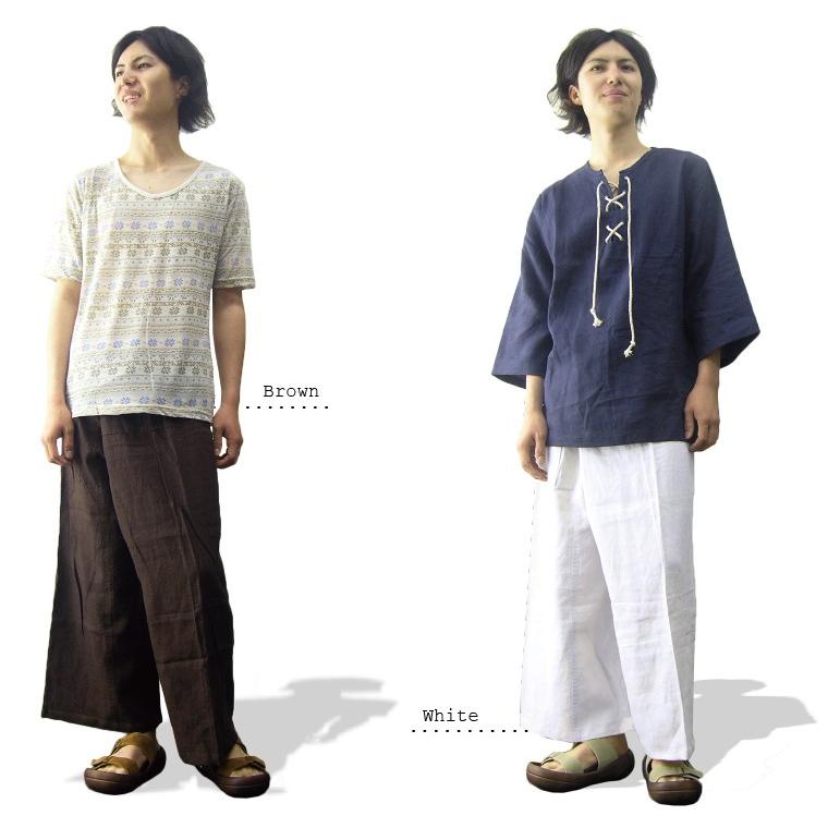 タイパンツ メンズ リネンタイパンツ 麻 |  | 08