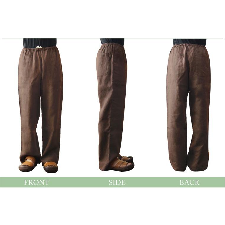 リネンイージーパンツ 麻 メンズ レディース