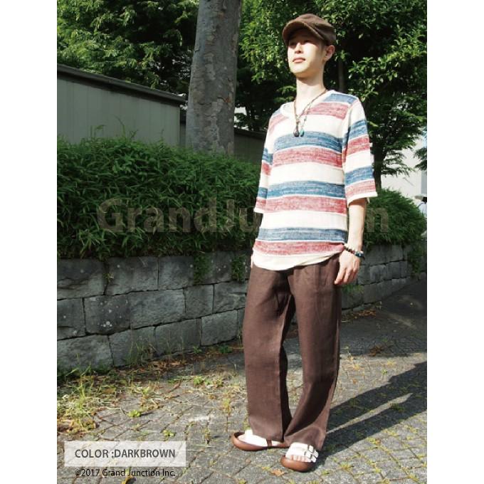 リネンイージーパンツ 麻 メンズ レディース