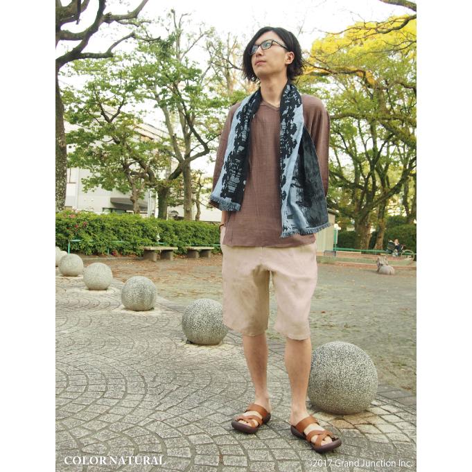 リネン イージー ハーフパンツ 麻 100% メンズ レディース ショーツ リラックス |  | 10