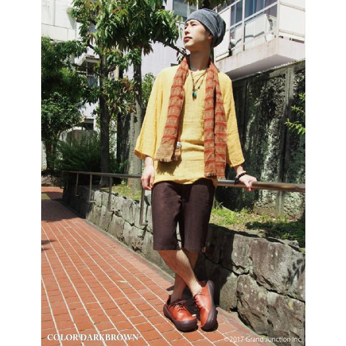 リネン イージー ハーフパンツ 麻 100% メンズ レディース ショーツ リラックス |  | 09