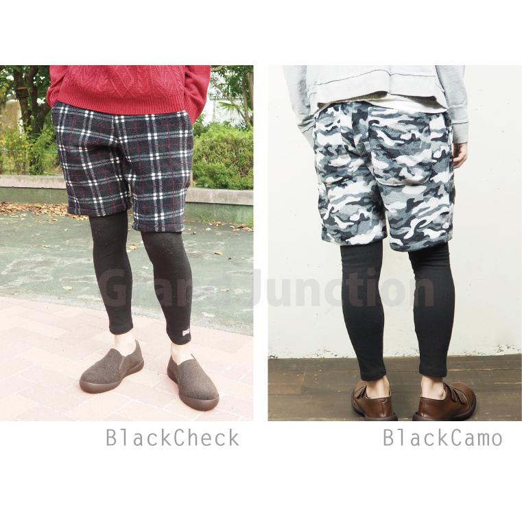 ボア パンツ ハーフパンツ メンズ レディース レオパード 迷彩