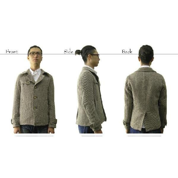 [GrandJunction]ウールスコッチシングルショートコート/メンズ/ツイード/日本製 / PRT356 アパレルセール 父の日 コート メンズ ウールスコッチシングルショートコート ツイード 日本製