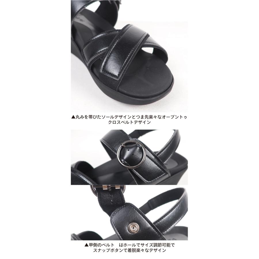 リゲッタ ナース サンダル 黒 白 厚底 疲れにくい ストラップ 5.5cm | リゲッタワーク | 14