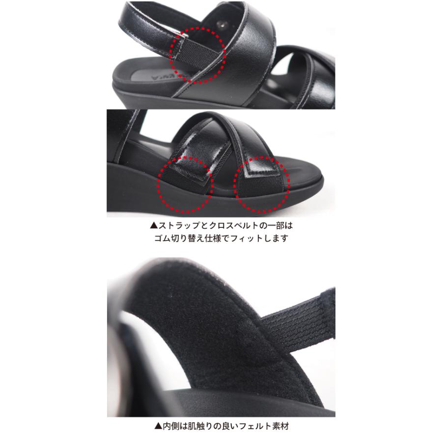 リゲッタ ナース サンダル 黒 白 厚底 疲れにくい ストラップ 5.5cm | リゲッタワーク | 15