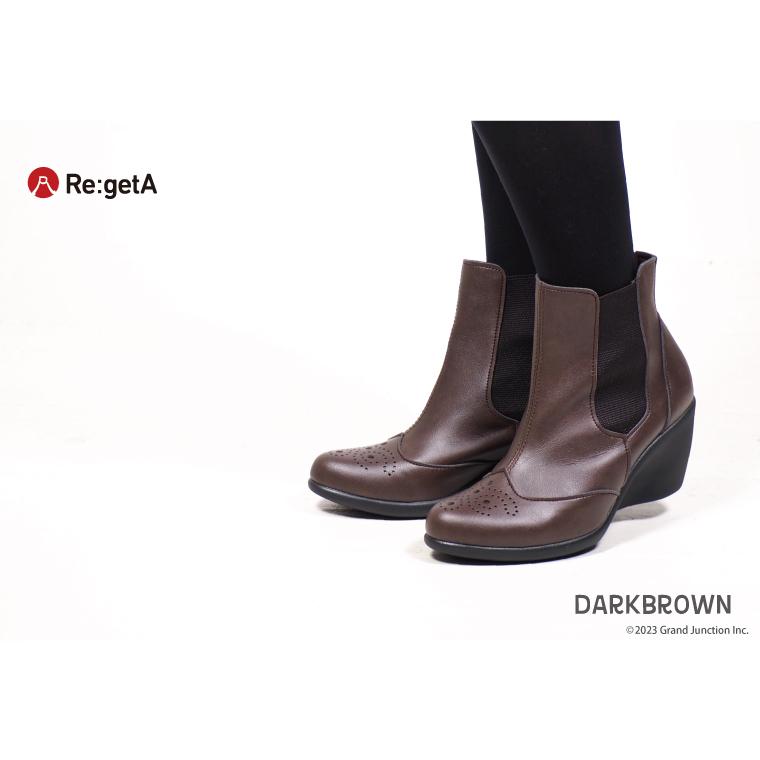 リゲッタ レディース ショート ブーツ サイドゴア 歩きやすい 脱ぎやすい 履きやすい 疲れない 冬  ウェッジソール | Re:getA | 10