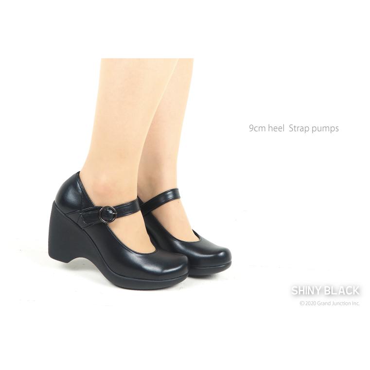 リゲッタ レディース 靴 歩きやすい 黒 パンプス ストラップ 9cm 痛くない 履きやすい | Re:getA | 05