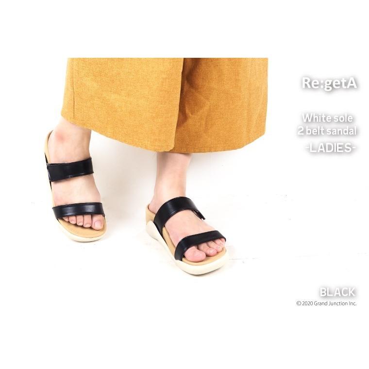 リゲッタ サンダル レディース 夏 履きやすい 3e 厚底 ミュール つっかけ 2本ベルト 幅広 mule | Re:getA | 08