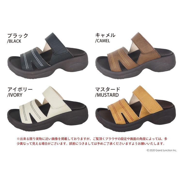 12%OFF セール リゲッタ サンダル レディース 黒 室内 オフィス ヒール つっかけ おしゃれ 厚底 幅広 甲高 5Eワイズ sandal | Re:getA | 15