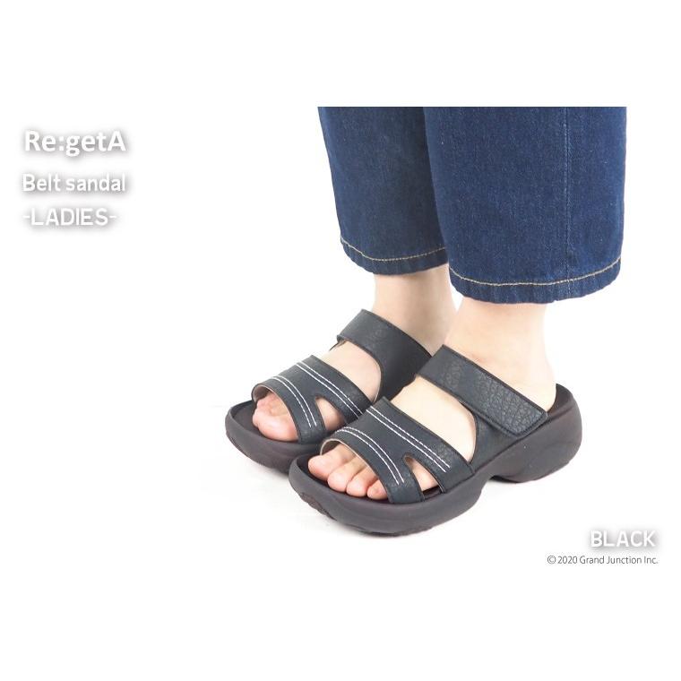 12%OFF セール リゲッタ サンダル レディース 黒 室内 オフィス ヒール つっかけ おしゃれ 厚底 幅広 甲高 5Eワイズ sandal | Re:getA | 07