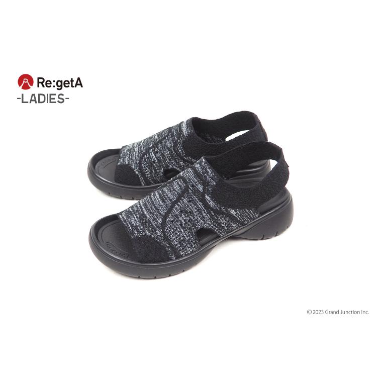 14%OFF セール リゲッタ サンダル レディース 黒 グレー 軽量 軽い スポーティ ストレッチ ニットサンダル sandal アウトレット | Re:getA | 03