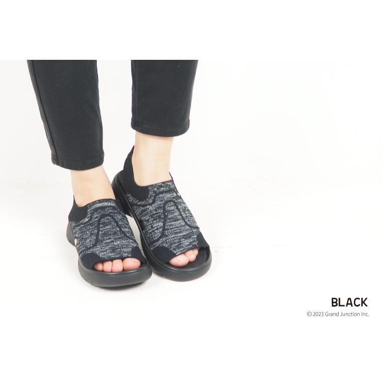 14%OFF セール リゲッタ サンダル レディース 黒 グレー 軽量 軽い スポーティ ストレッチ ニットサンダル sandal アウトレット | Re:getA | 04