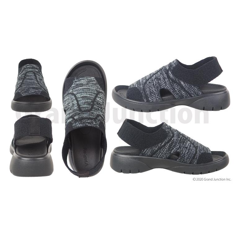 14%OFF セール リゲッタ サンダル レディース 黒 グレー 軽量 軽い スポーティ ストレッチ ニットサンダル sandal アウトレット | Re:getA | 06