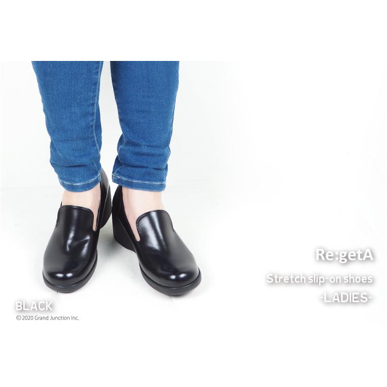 12%OFF セール リゲッタ  パンプス  痛くない 歩きやすい 黒 ヒール レディース  大きいサイズ ストレッチ スリッポン アウトレット | Re:getA | 07