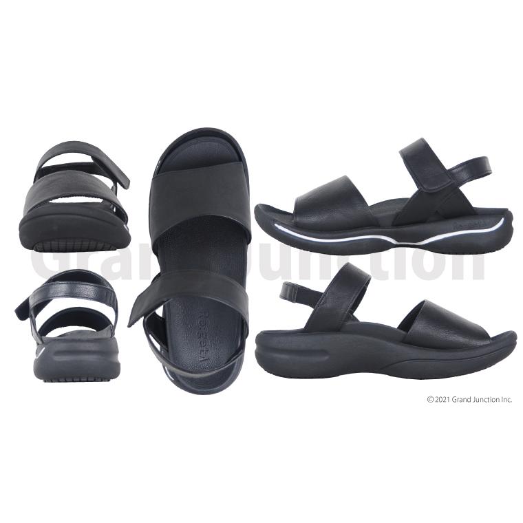 リゲッタ サンダル ぺたんこ 痛くない 歩きやすい ストラップ 黒 ローヒール sandal リゲッタワーク | Re:getA | 06
