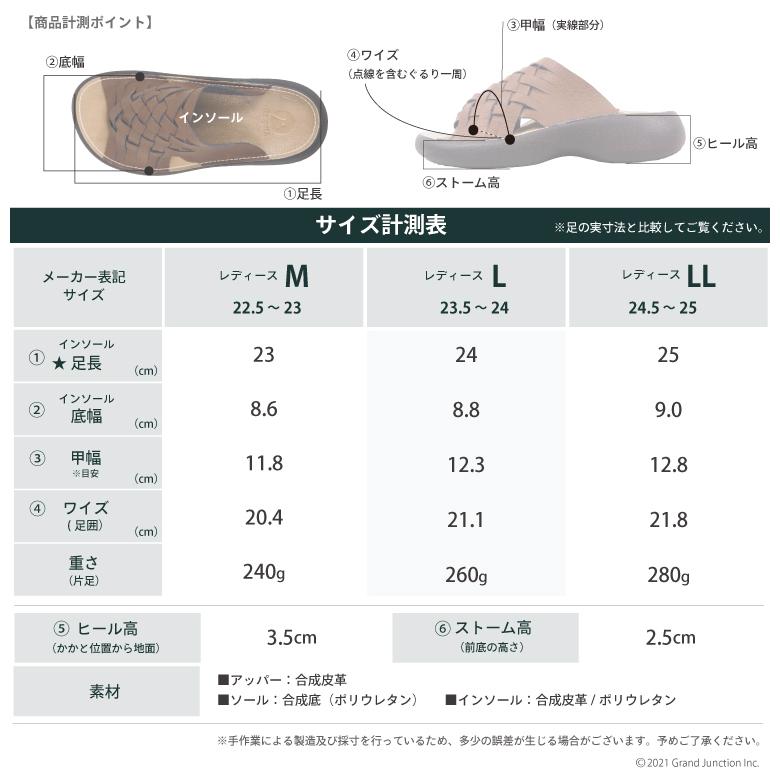 リゲッタ サンダル レディース 歩きやすい 厚底 つっかけ おしゃれ 履きやすい 編み込み メッシュ | Re:getA | 17