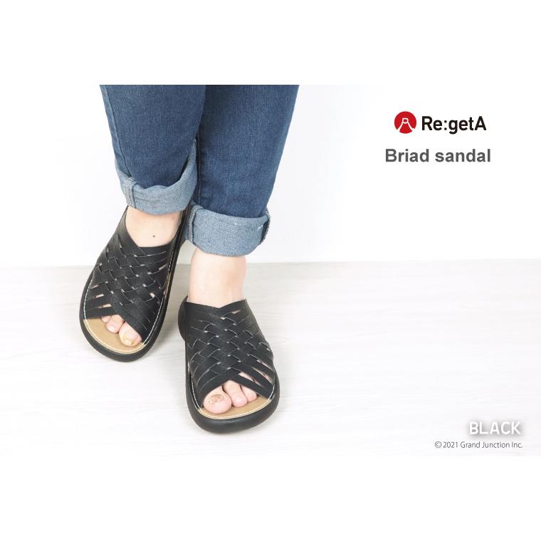 リゲッタ サンダル レディース 歩きやすい 厚底 つっかけ おしゃれ 履きやすい 編み込み メッシュ | Re:getA | 06