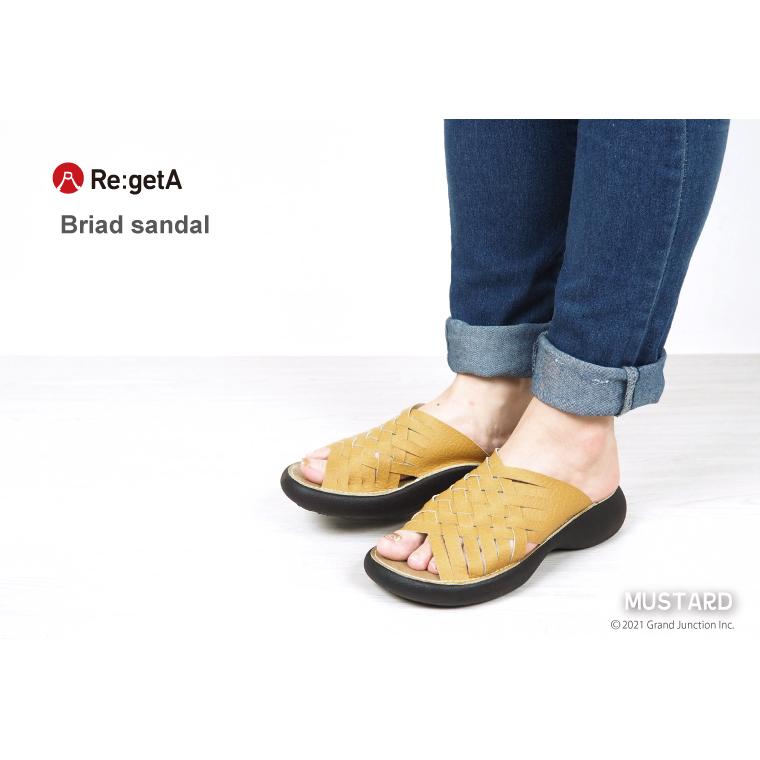 リゲッタ サンダル レディース 歩きやすい 厚底 つっかけ おしゃれ 履きやすい 編み込み メッシュ | Re:getA | 07