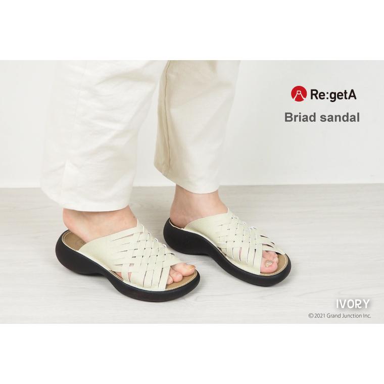 リゲッタ サンダル レディース 歩きやすい 厚底 つっかけ おしゃれ 履きやすい 編み込み メッシュ | Re:getA | 09