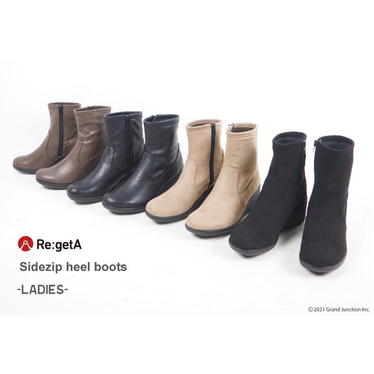 リゲッタ レディース ブーツ ショート 歩きやすい 厚底 黒 ウェッジソール 疲れない おしゃれ ショートブーツ 靴 履きやすい | Re:getA | 06