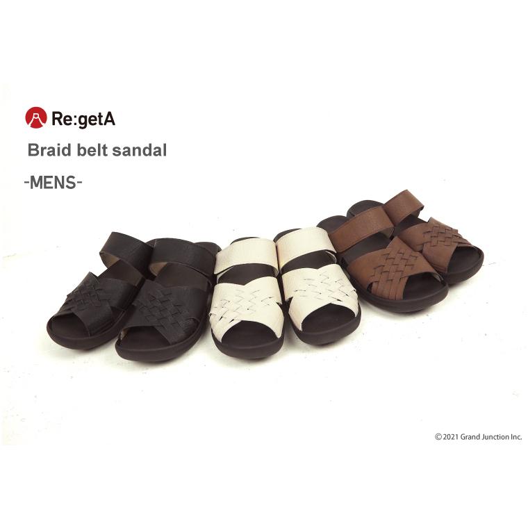 リゲッタ メンズ サンダル 編み込み つっかけ おしゃれ メッシュ 黒 オフィス コンフォートサンダル | Re:getA | 04