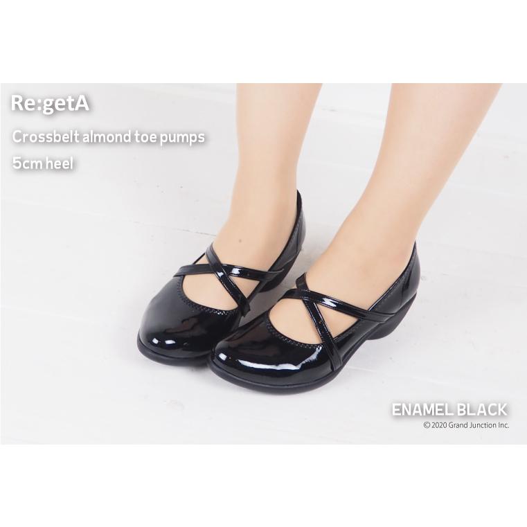 パンプス エナメル 痛くない リゲッタ 黒 ストラップ ブラック 幅広 フォーマル 光沢 Regeta 靴 5cm 7cm 9cm | Re:getA | 06