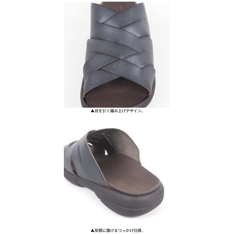 リゲッタ メンズ サンダル おしゃれ 疲れない 厚底 つっかけ 人気 編み込み | Re:getA | 09