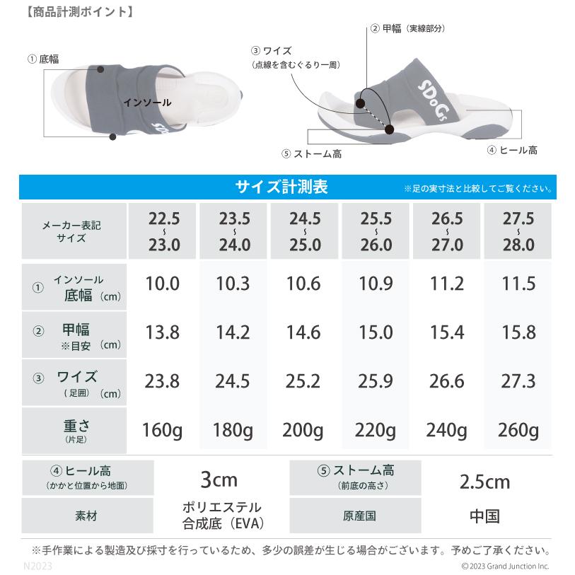 スゴィヌ SDoGs サンダル メンズ レディース 厚底 つっかけ カバー サンダル 歩きやすい ペタンコ 履きやすい セレソ 抗菌防臭 撥水 sandal | Re:getA | 22