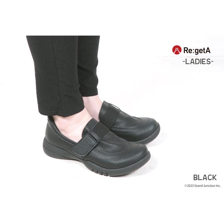 リゲッタ 靴 レディース スリッポン 歩きやすい 履きやすい 幅広 ドライビング シューズ ウォーキング 黒 SuttOn スットオン 旅行 疲れにくい | Re:getA | 04