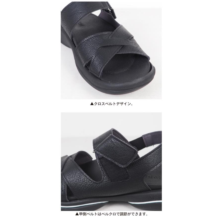 12%OFF セール リゲッタ サンダル メンズ 黒 歩きやすい 履きやすい ストラップ付 オフィスサンダル 抗菌 防臭 | Re:getA | 07