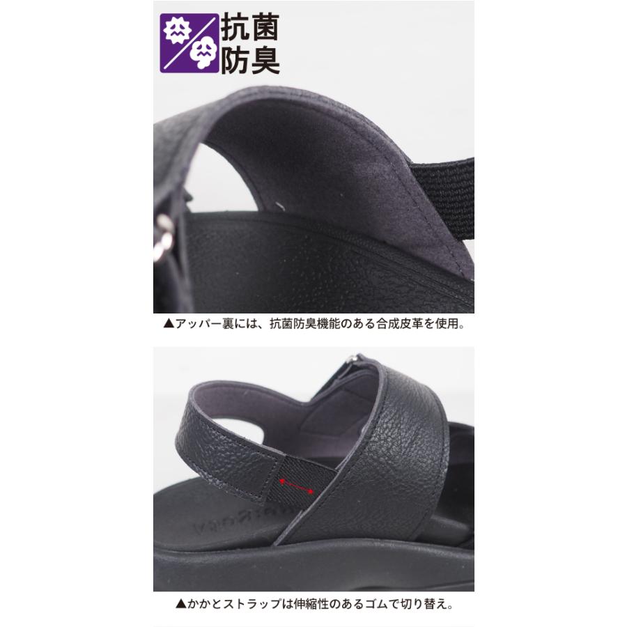 12%OFF セール リゲッタ サンダル メンズ 黒 歩きやすい 履きやすい ストラップ付 オフィスサンダル 抗菌 防臭 | Re:getA | 08