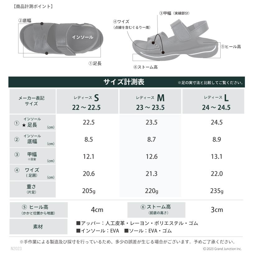 12%OFF セール リゲッタ サンダル レディース 歩きやすい 幅広 滑らない 黒 ストラップ 痛くない 履きやすい 軽量 グミ インソール | Re:getA | 12