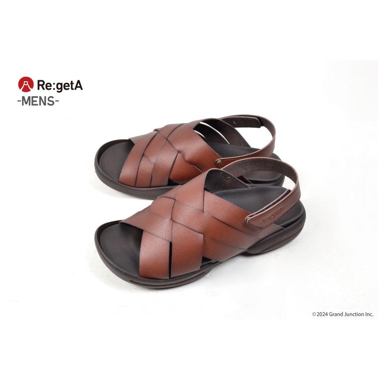 リゲッタ メンズ サンダル おしゃれ 疲れない 厚底 かかと 付き 人気 編み込み ストラップ | Re:getA | 04