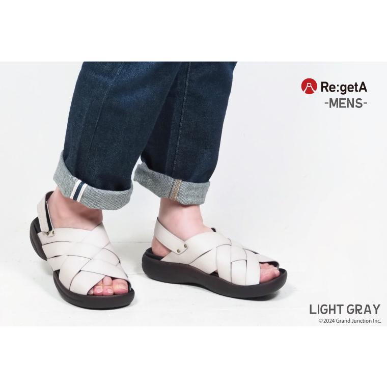 リゲッタ メンズ サンダル おしゃれ 疲れない 厚底 かかと 付き 人気 編み込み ストラップ | Re:getA | 06