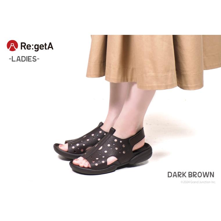 リゲッタ サンダル レディース 歩き やすい ぺたんこ サンダル 脱げ ない かかとあり かわいい ドット グミサンダル | Re:getA | 06