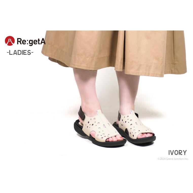 リゲッタ サンダル レディース 歩き やすい ぺたんこ サンダル 脱げ ない かかとあり かわいい ドット グミサンダル | Re:getA | 07