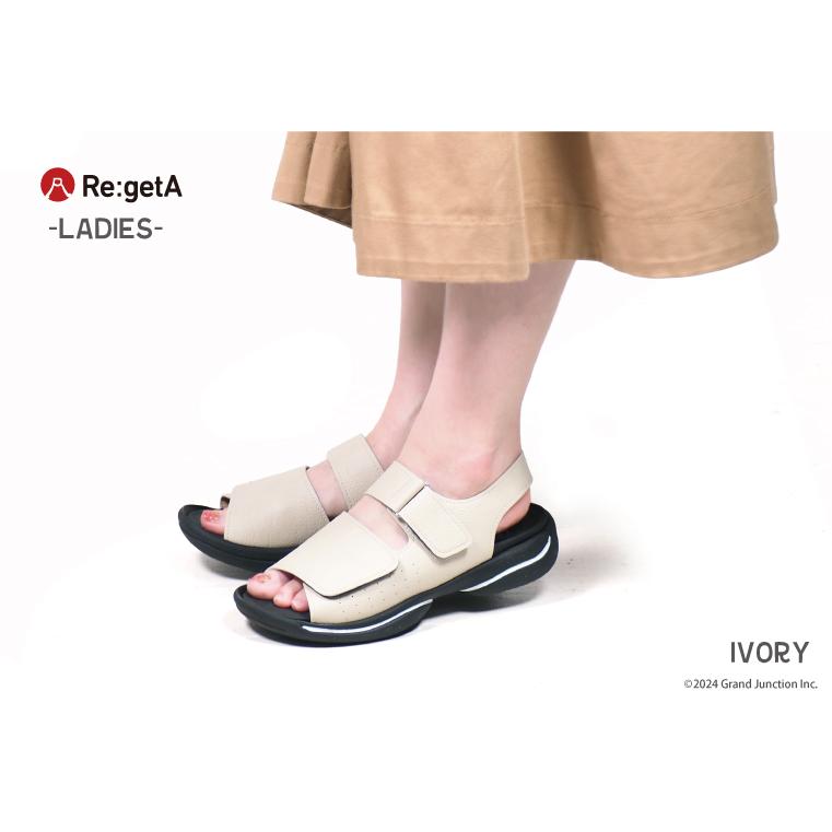 リゲッタ サンダル レディース 疲れない オフィス 黒 歩きやすい かかと つき カジュアル 夏 幅広 フラット ぺたんこ | Re:getA | 06