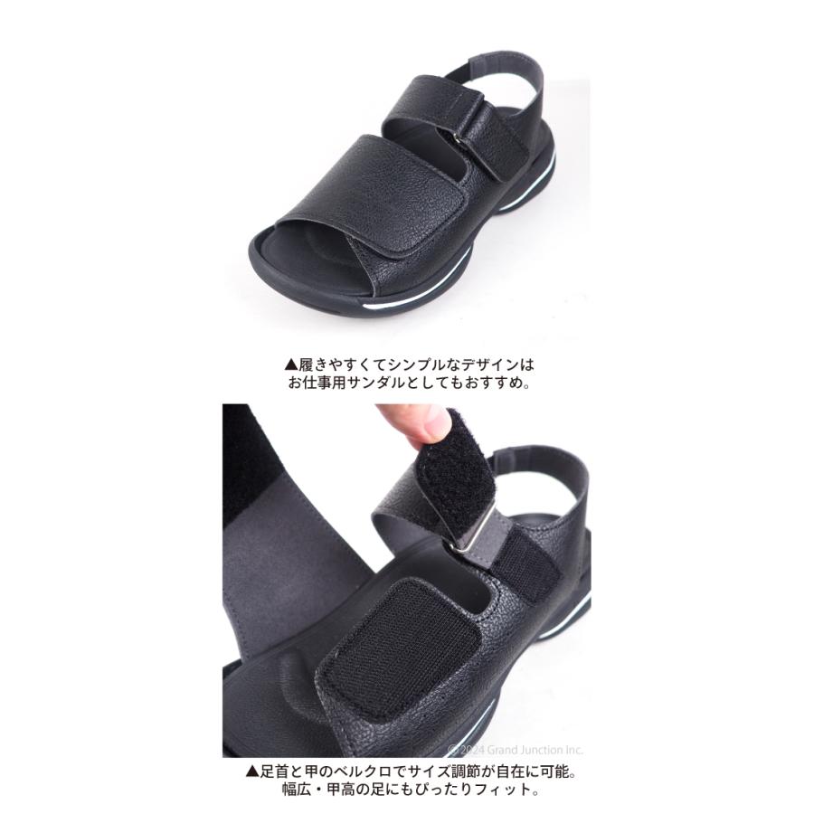 リゲッタ サンダル レディース 疲れない オフィス 黒 歩きやすい かかと つき カジュアル 夏 幅広 フラット ぺたんこ | Re:getA | 10