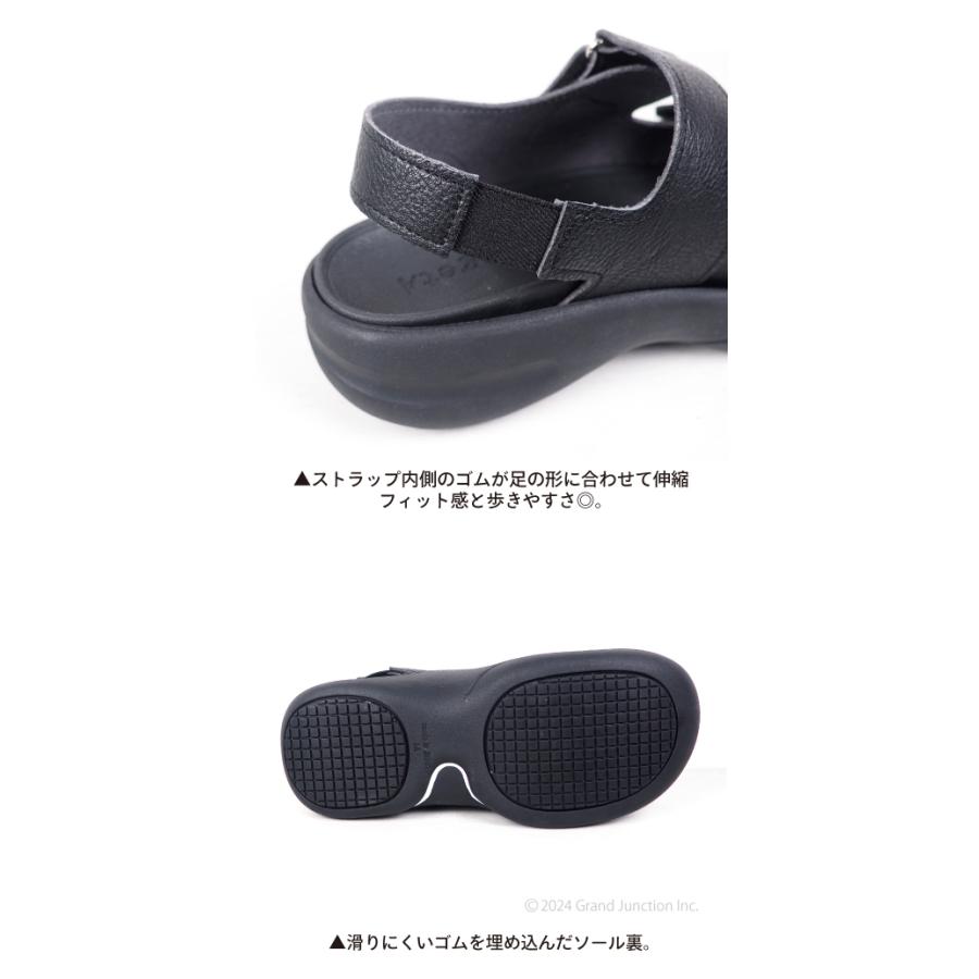 リゲッタ サンダル レディース 疲れない オフィス 黒 歩きやすい かかと つき カジュアル 夏 幅広 フラット ぺたんこ | Re:getA | 11