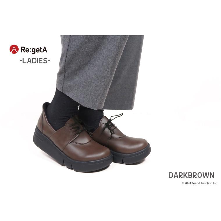 リゲッタ 厚底 シューズ レディース 歩きやすい 幅広 軽い 手を使わずに履ける 靴 SuttOn 黒 shoes | Re:getA | 05