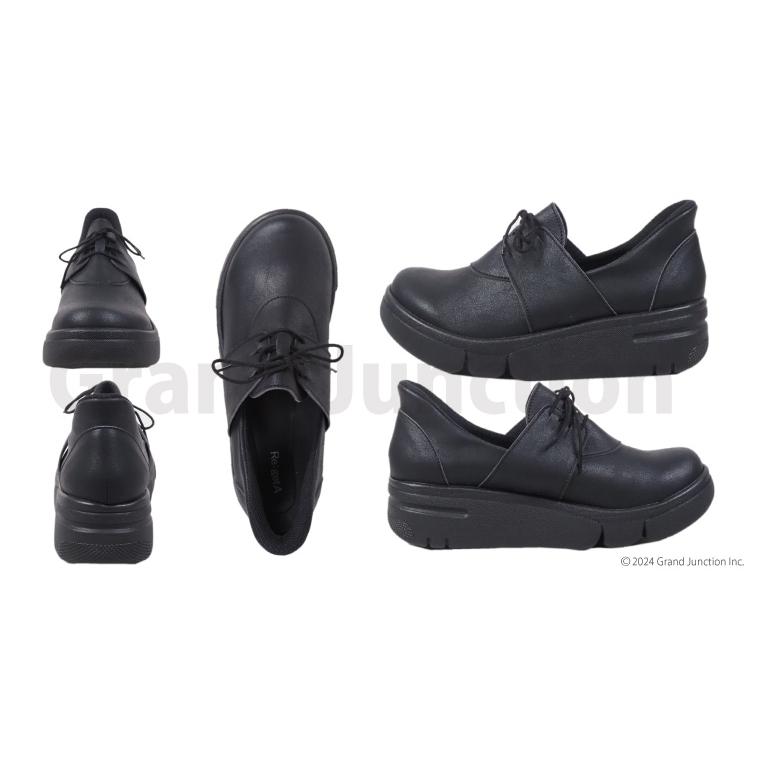 リゲッタ 厚底 シューズ レディース 歩きやすい 幅広 軽い 手を使わずに履ける 靴 SuttOn 黒 shoes | Re:getA | 09