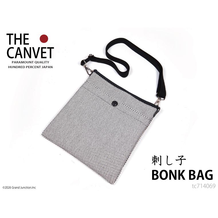 バッグ メンズ レディース ショルダー ボンク バッグ 日本製 THE CANVET 三河木綿 刺し子 水山織布 白黒 斜めがけ tc714069 |  | 02