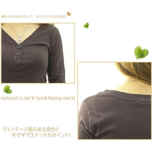 Tシャツ レディース 長袖 長袖ヘンリーネックカットソー natuRAL vintage |  | 02