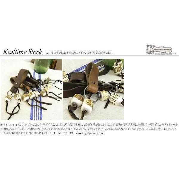 キーホルダー 革 ヴィンテージ ディアホーンキーホルダー ストラップ ビンテージリメイク ハンドメイド TK. Garment Supply |  | 05