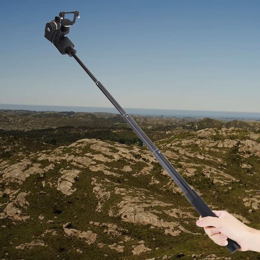 GK5 アルミ製 汎用 自撮り棒 19cm〜74cm伸縮 1/4ネジ フレキシブル雲台
