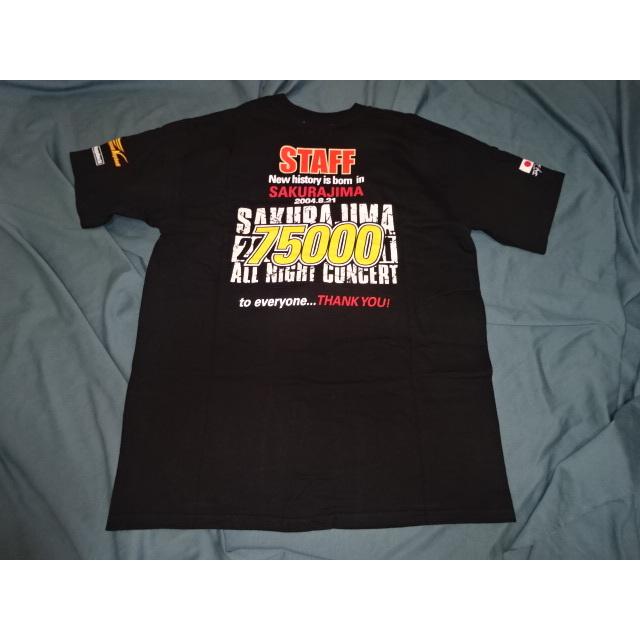 送料185円・H1624□ 長渕剛 桜島 STAFF Tシャツ SAKURAJIMA